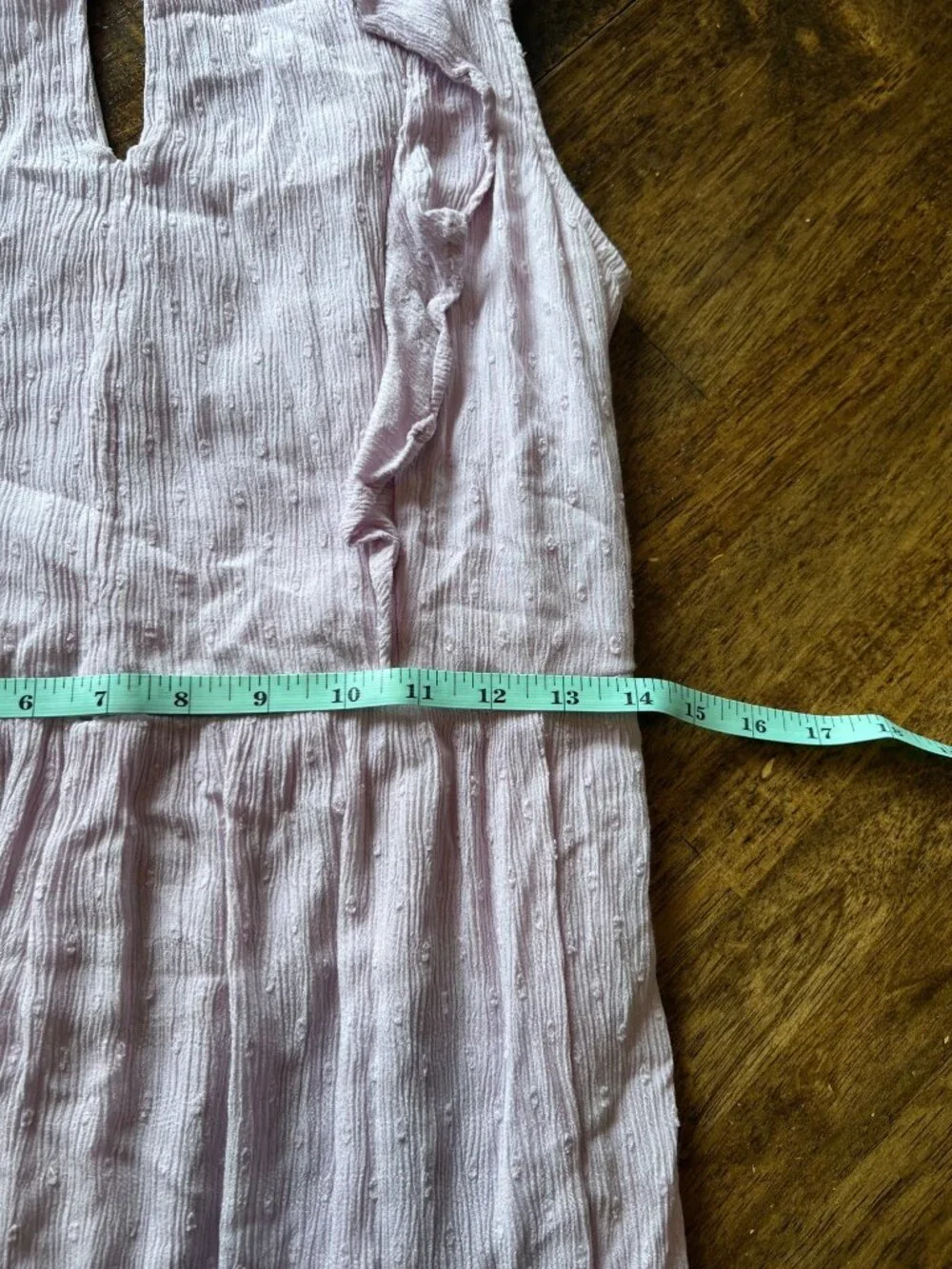 Old Navy Lavender Sleeveless Sundress Midi Dress Ruffle Lined Lilac Keyhole Med - Picture 9 of 11